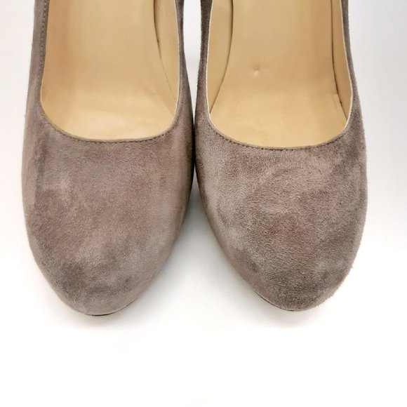 All Saints Taupe Suede Stiletto Platform Pumps SZ 39.5 - Picture 2 of 12